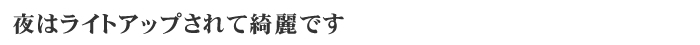 夜はライトアップされています