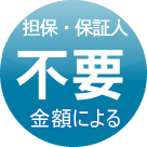 金額により保証人、担保不要 金額により保証人、担保不要